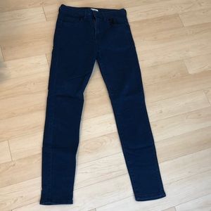 High waisted dark jeans